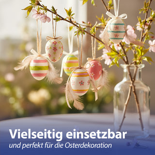 DIY Ostereier 12er Set zum Bemalen Styropor 4x5,5cm Styropor-Eier Osterdekoration Osternest Basteln Eier kreativ gestalten