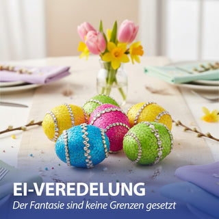 DIY Ostereier 12er Set zum Bemalen Styropor 4x5,5cm Styropor-Eier Osterdekoration Osternest Basteln Eier kreativ gestalten