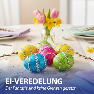 DIY Ostereier 12er Set zum Bemalen Styropor 4x5,5cm Styropor-Eier Osterdekoration Osternest Basteln Eier kreativ gestalten