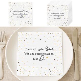 Servietten 'Schlaraffenland' 80er Set 33x33cm 3-lagig Papierserviette grau rosa weiß schwarz stoffähnlich Tuch Tischdeko