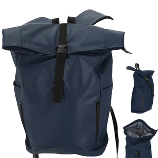 Falt Rucksack Minor 30l dunkelgrün 40x57x15cm Polyester Water Resitant Rubber Finish Reißverschlusstaschen Eingriffstaschen wasserabweisend Rolltop