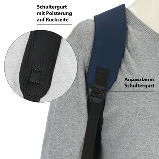 Falt Rucksack Minor 30l dunkelblau 40x57x15cm Polyester Water Resitant Rubber Finish Reißverschlusstaschen Eingriffstaschen wasserabweisend Rolltop