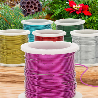 Basteldraht 36er Set 3,40m Eisen gold silber pink rot grün türkis Wickeldraht Floristikdraht Draht zum Basteln Deko Gestecke Adventskranz Blumendekoration