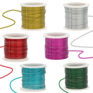 Basteldraht 36er Set 3,40m Eisen gold silber pink rot grün türkis Wickeldraht Floristikdraht Draht zum Basteln Deko Gestecke Adventskranz Blumendekoration