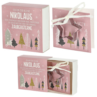 Geschenkbox Ausstecher 4 Motive Weihnachten Karton Metall 10,5x10x4cm Schachtel Grußkarte Nikolaus Weihnachtsgruß Weihnachtsrezept