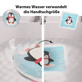 Magisches Handtuch 'Winterfreunde' 6er Set weihnachtliche Motive 30x30cm Baumwolle Waschlappen Zaubertuch Zauberhandtuch Tuch