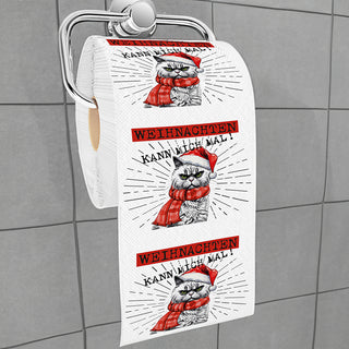 Toilettenpapier 'XMAS CAT' in Dose 12er Set Papier 18gr/qm 2-lagig 24m PVC Klopapier bedruckte Rollen WC-Papier 2 Motive Kunststoffdose