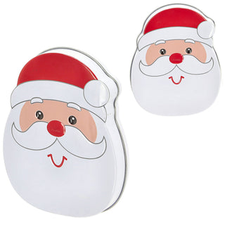 Geschenkdosen Weihnachtsmann 6er Set Metall 9,5x12x2cm bunt Nikolausgesicht Kekse Plätzchen Dose Verpackung Geschenkbox