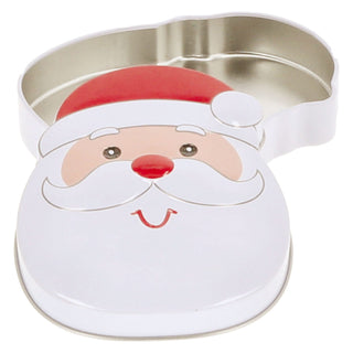 Geschenkdosen Weihnachtsmann 6er Set Metall 9,5x12x2cm bunt Nikolausgesicht Kekse Plätzchen Dose Verpackung Geschenkbox