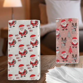 Taschentücher 'Santa' 36x10er Pack Display 5x11x2cm Papier 3lagig Papiertaschentücher Tempo Nikolaus Rentier Tannenbaum HoHoHo 2 Motive
