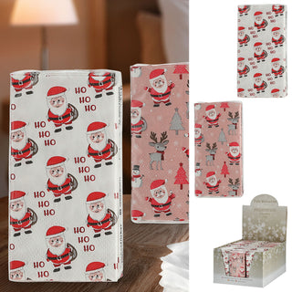Taschentücher 'Santa' 36x10er Pack Display 5x11x2cm Papier 3lagig Papiertaschentücher Tempo Nikolaus Rentier Tannenbaum HoHoHo 2 Motive