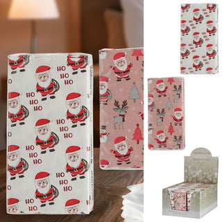 Taschentücher 'Santa' 36x10er Pack Display 5x11x2cm Papier 3lagig Papiertaschentücher Tempo Nikolaus Rentier Tannenbaum HoHoHo 2 Motive