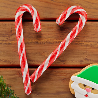 Zuckerstangen 24tlg rot/weiß gestreift je 10g essbar Pfefferminzgeschmack Weihnachtsdeko Candy Cane verpackt Spazierstock
