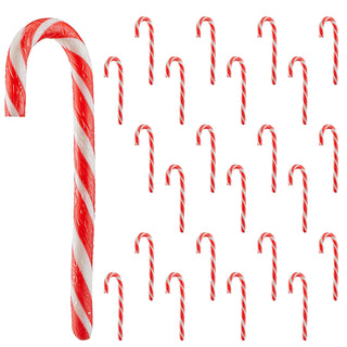 Zuckerstangen 24tlg rot/weiß gestreift je 10g essbar Pfefferminzgeschmack Weihnachtsdeko Candy Cane verpackt Spazierstock