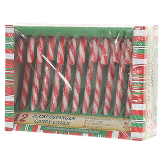 Zuckerstangen 24tlg rot/weiß gestreift je 10g essbar Pfefferminzgeschmack Weihnachtsdeko Candy Cane verpackt Spazierstock
