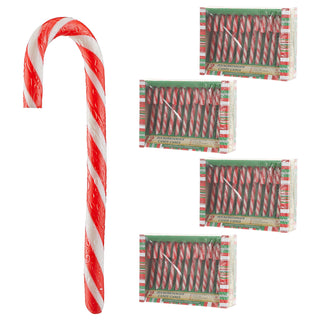 Zuckerstangen 48tlg rot/weiß gestreift je 10g essbar Pfefferminzgeschmack Weihnachtsdeko Candy Cane verpackt Spazierstock