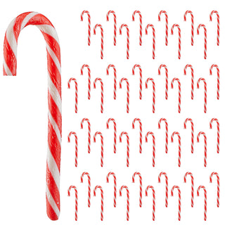 Zuckerstangen 48tlg rot/weiß gestreift je 10g essbar Pfefferminzgeschmack Weihnachtsdeko Candy Cane verpackt Spazierstock