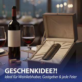Elektrischer Weinflaschenöffner Kunststoff schwarz 4,5x22,5cm Flaschenöffner Entkorken per Knopfdruck batteriebetrieben Korkenzieher