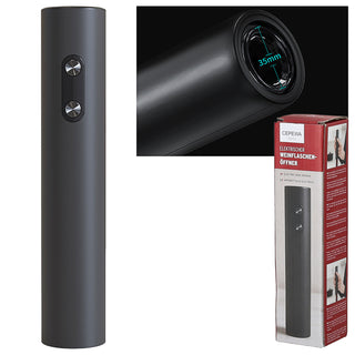 Elektrischer Weinflaschenöffner Kunststoff schwarz 4,5x22,5cm Flaschenöffner Entkorken per Knopfdruck batteriebetrieben Korkenzieher