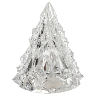 LED Weihnachtsbaum Kristall 12er Set klar 6x8cm Kunststoff warmweiß Ein-/Ausschalter Kerze flammenlos Kristalloptik Tannenbaum