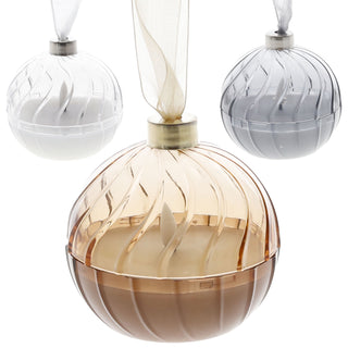 LED Echtwachskerze Christbaumkugel 3er Set gold silber weiß Ø9cm Wachs Kunststoff Flackerfunktion Timerfunktion batteriebetrieben Kugel zum Aufhängen