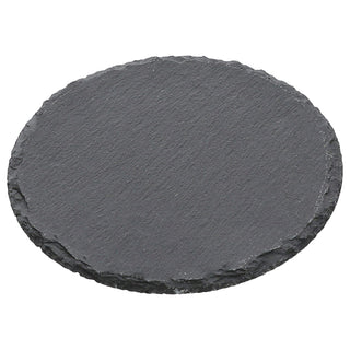 Schieferplatte 6er Set Ø20cm Schiefer rund mit drei Filzschonern Tischuntersetzer Steinplatte Servierplatte Untersetzer Dekoteller