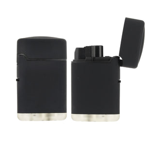 Jet Feuerzeug 3er Set Brenner Soft Touch 3 Farben 4x6,5x1,9cm ABS nachfüllbar regulierbare Flamme Sturmfeuerzeug Gasfeuerzeug