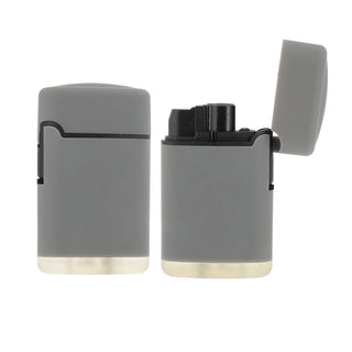 Jet Feuerzeug 3er Set Brenner Soft Touch 3 Farben 4x6,5x1,9cm ABS nachfüllbar regulierbare Flamme Sturmfeuerzeug Gasfeuerzeug