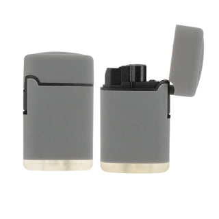 Jet Feuerzeug 3er Set Brenner Soft Touch 3 Farben 4x6,5x1,9cm ABS nachfüllbar regulierbare Flamme Sturmfeuerzeug Gasfeuerzeug