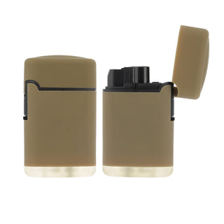 Jet Feuerzeug 3er Set Brenner Soft Touch 3 Farben 4x6,5x1,9cm ABS nachfüllbar regulierbare Flamme Sturmfeuerzeug Gasfeuerzeug