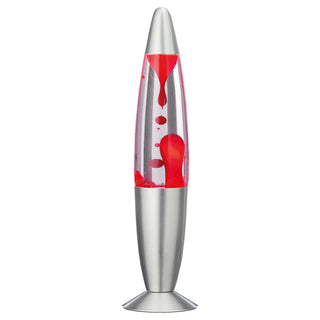LED Lavalampe rot/blau/grün 10x40cm Glas Aluminium E14/R39 30 Watt 150cm Zuleitung Lavaleuchte Stimmungslicht Retro Dekolampe