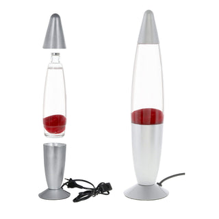 LED Lavalampe rot/blau/grün 10x40cm Glas Aluminium E14/R39 30 Watt 150cm Zuleitung Lavaleuchte Stimmungslicht Retro Dekolampe