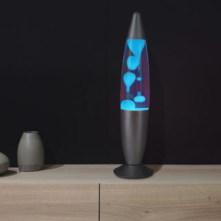 LED Lavalampe rot/blau/grün 10x40cm Glas Aluminium E14/R39 30 Watt 150cm Zuleitung Lavaleuchte Stimmungslicht Retro Dekolampe