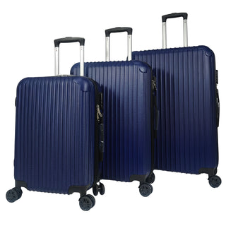 Reisekoffer Set blau/grau 3 Größen 20/24/28 Zoll ABS Teleskopstange 4 Zwillingsrollen Zahlenschloss Koffer Kofferset