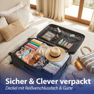 Kofferset 3er Set Stoff Farbwahl 3 Größen Nylon Teleskopstange Doppelrolle Zahlenschloss Koffer Weichschalenkoffer Softkoffer Kunstfaser