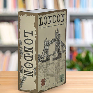Tresor Buch London 11,5x18x5,5cm Metall Papier 2 Schlüssel Buchsafe Geldversteck Minitresor Versteck für Wertsachen