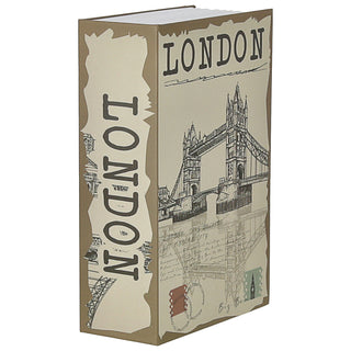 Tresor Buch London 11,5x18x5,5cm Metall Papier 2 Schlüssel Buchsafe Geldversteck Minitresor Versteck für Wertsachen