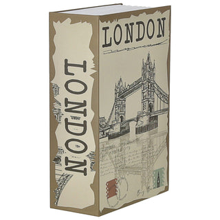 Tresor Buch London 11,5x18x5,5cm Metall Papier 2 Schlüssel Buchsafe Geldversteck Minitresor Versteck für Wertsachen