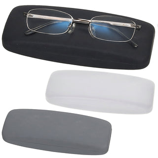 Brillenetui 3er Set PVC 15x6x3cm schwarz hellgrau dunkelgrau Etui Brillenbox Hartschalenetui Schutzbox Aufbewahrungsbox