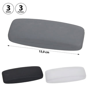 Brillenetui 3er Set PVC 15x6x3cm schwarz hellgrau dunkelgrau Etui Brillenbox Hartschalenetui Schutzbox Aufbewahrungsbox