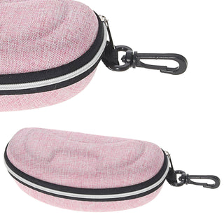 Brillenetui 3er Set Leinenoptik Reißverschluss PVC 15x6x3cm hellblau hellgrau rosa Etui Brillenbox Hartschalenetui Schutzbox Aufbewahrungsbox