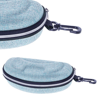Brillenetui 3er Set Leinenoptik Reißverschluss PVC 15x6x3cm hellblau hellgrau rosa Etui Brillenbox Hartschalenetui Schutzbox Aufbewahrungsbox
