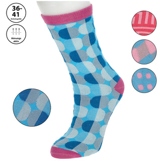 Damensocken Colors 4er Pack onesize 36-41 bunt Polyester Baumwolle Elasthan 4 Motive Strümpfe Socken Frauensocken
