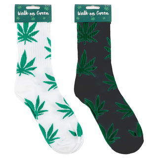 Herrensocken Cannabis 4er Pack onesize 42-46 weiß schwarz Polyester Baumwolle Elasthan Strümpfe Motivsocken Herrenstrümpfe