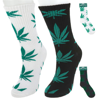 Herrensocken Cannabis 4er Pack onesize 42-46 weiß schwarz Polyester Baumwolle Elasthan Strümpfe Motivsocken Herrenstrümpfe