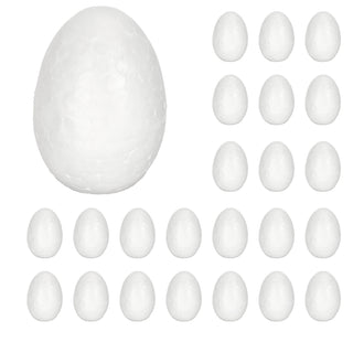DIY Ostereier 24er Set zum Bemalen Styropor 4x6cm Styropor-Eier Osterdekoration Osternest Basteln Eier kreativ gestalten