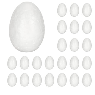 DIY Ostereier 24er Set zum Bemalen Styropor 4x6cm Styropor-Eier Osterdekoration Osternest Basteln Eier kreativ gestalten
