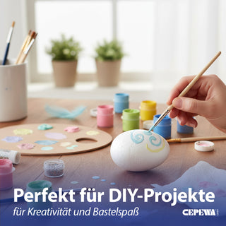 DIY Ostereier 24er Set zum Bemalen Styropor 4x6cm Styropor-Eier Osterdekoration Osternest Basteln Eier kreativ gestalten