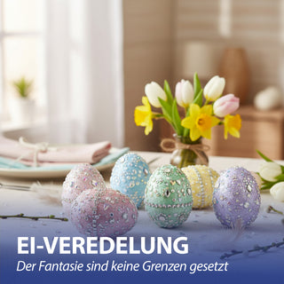 DIY Ostereier 24er Set zum Bemalen Styropor 4x6cm Styropor-Eier Osterdekoration Osternest Basteln Eier kreativ gestalten
