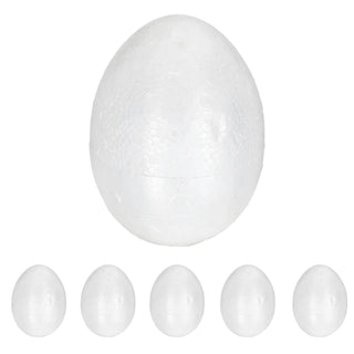 DIY Ostereier 6er Set zum Bemalen Styropor 8x12cm Styropor-Eier Osterdekoration Osternest Basteln Eier kreativ gestalten